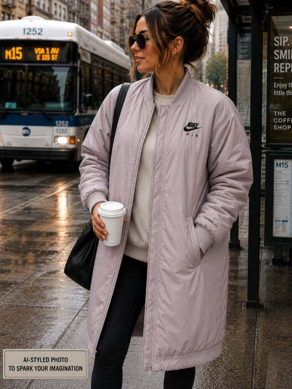 Nike Therma-FIT Puffer Parka – Oversized Fit Women’s Medium • Neutral Taupe •